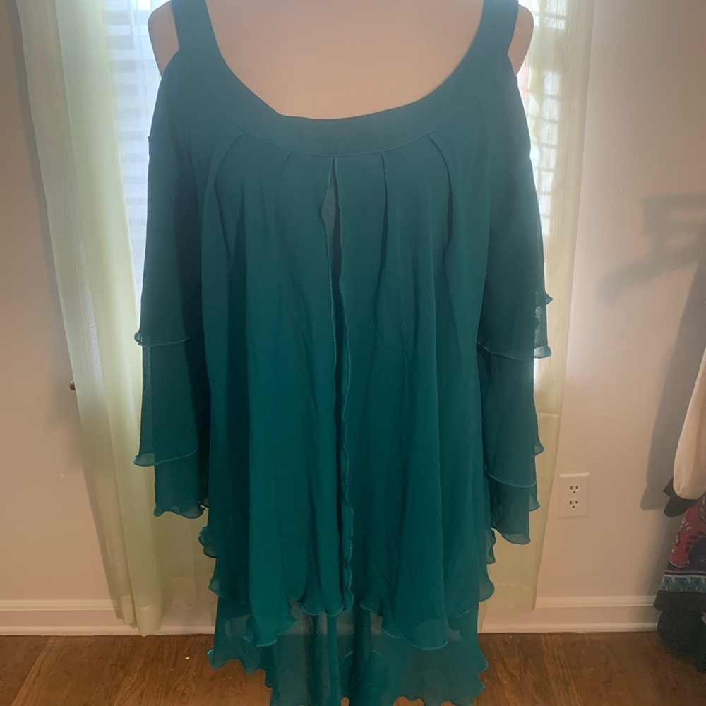 Teal Off-Shoulder Blouse